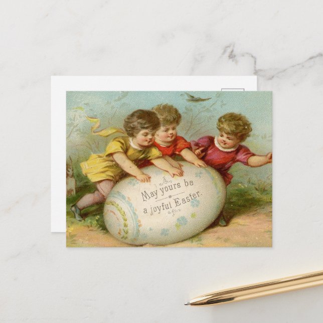 Postal vintage Easter kids (Anverso/Reverso In Situ)