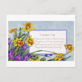 Postal Vintage Easter Narcissus Flower