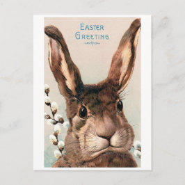 Postal Vintage Easter Pouty Face Bunny