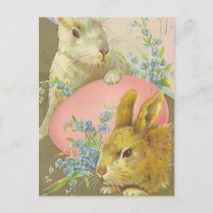 Postal Vintage Easter Rabbits