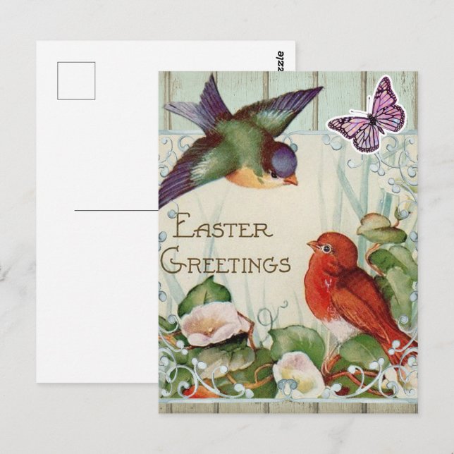 Postal Vintage Easter Spring (Anverso / Reverso)