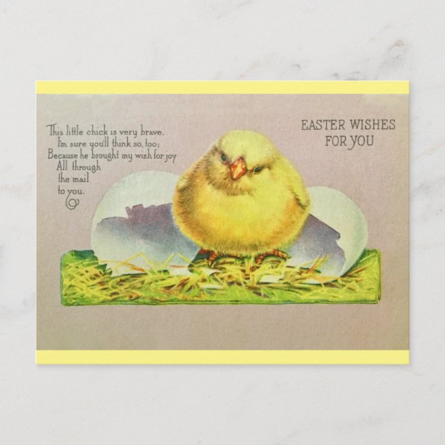 Postal Vintage Easter Wiers Cute Chick (Anverso)