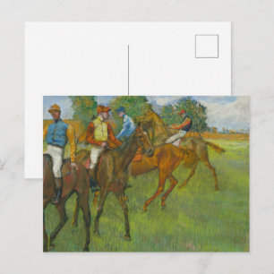 Postal Vintage Edgar Degas Antes de la Carrera Arte Equin