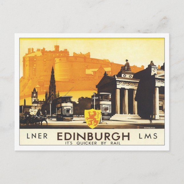 Postal Vintage Edinburgh LNER (Anverso)