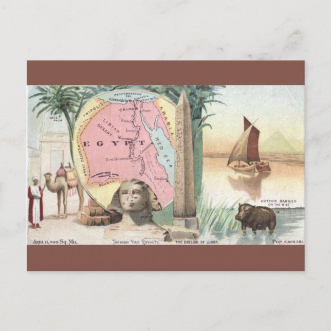 Postal Vintage Egypt Map (Anverso)