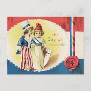 Postal Vintage El Día Que Celebramos El 4 De Julio