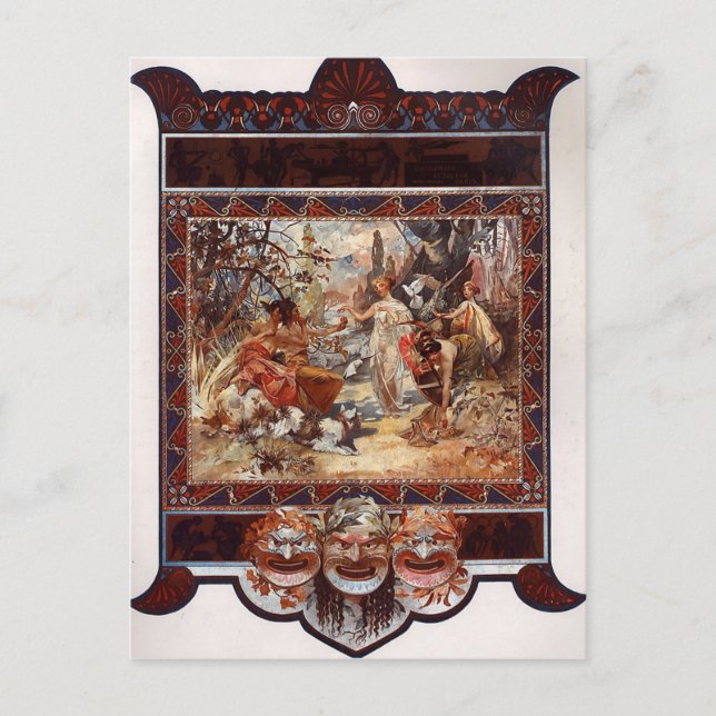 Postal Vintage El fallo de París (Anverso)