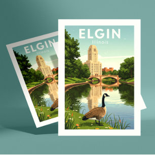 Postal Vintage Elgin Illinois