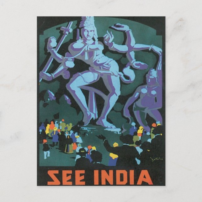 Postal Vintage Ellora Caves India (Anverso)