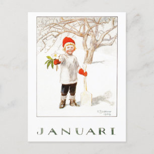 Postal Vintage Elsa Beskow Enero