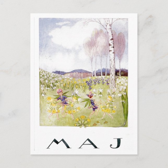 Postal Vintage Elsa Beskow May Postcard (Anverso)