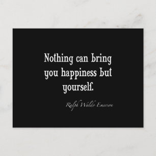 Postal Vintage Emerson Happiness cita Inspiradora