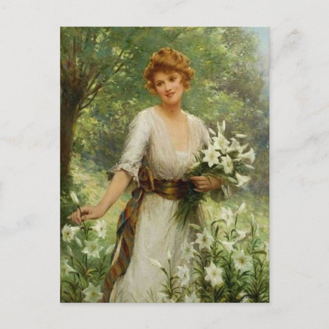 Postal Vintage en flor de primavera (Anverso)