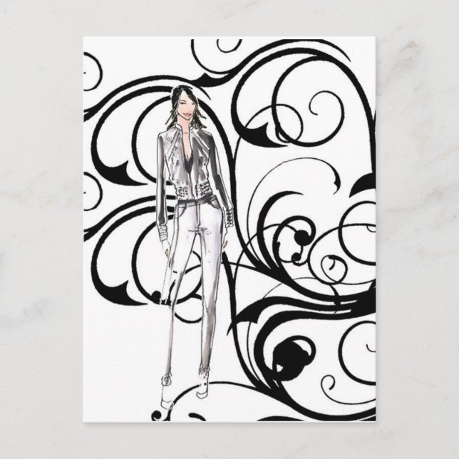 Postal Vintage En Postcard Elegante (Anverso)