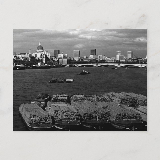 Postal Vintage England Londres Thames Skyline (Anverso)
