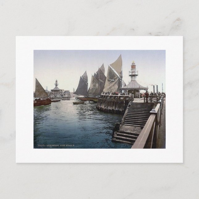 Postal Vintage    EnglandLowestoft Pier Head 1890 (Anverso)