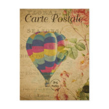 Vintage Ephemera Francesa Hot Air Balloon Floral P