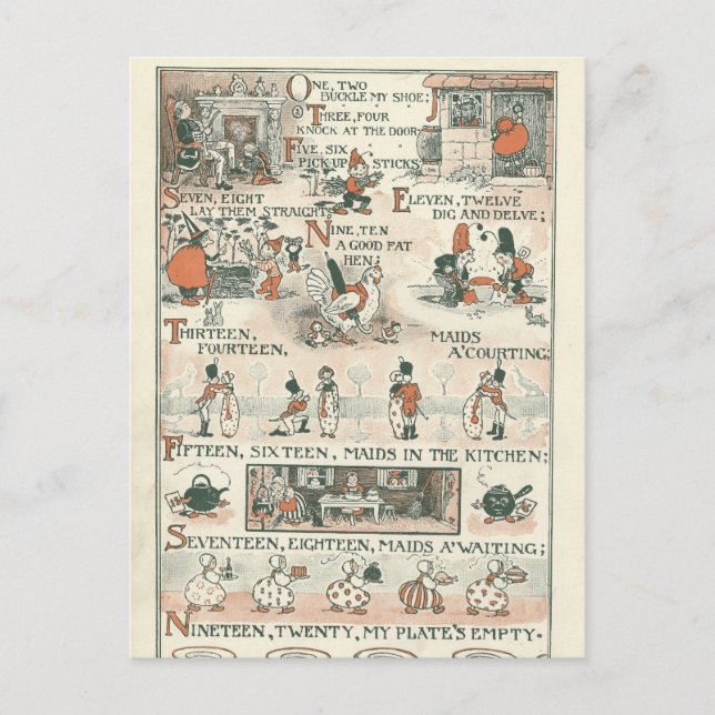 Postal Vintage Ephemera Nursery Rhyme (Anverso)