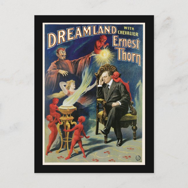 Postal Vintage Ernest Thorn Magicista Poster (Anverso)