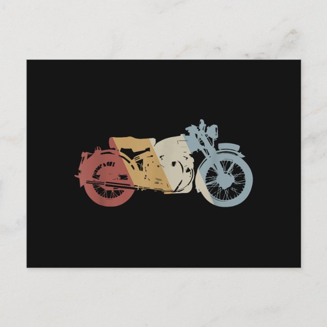 Postal Vintage estilo retro de motocicleta (Anverso)