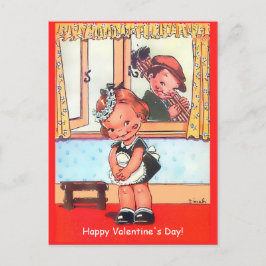 Postal Vintage European Valentine Maid, Chimney Sweep Cpy