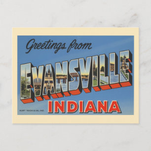 Postal Vintage Evansville Indiana