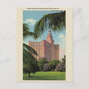 Postal Vintage Everglades Hotel Miami Florida Postcard