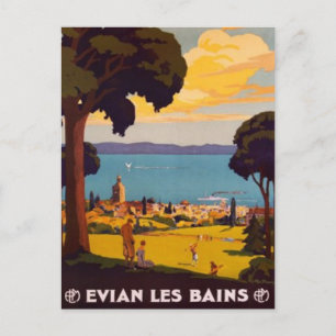 Postal Vintage Évian-les-Bains, Rhône-Alpes, Francia -