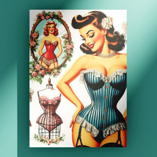 Postal Vintage Fashion Corset Pin Up