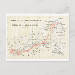 Postal ¿Vintage, Ferrocarril? franco_etíope