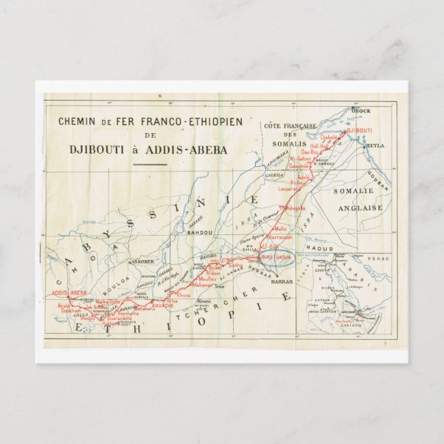 Postal ¿Vintage, Ferrocarril? franco_etíope (Anverso)