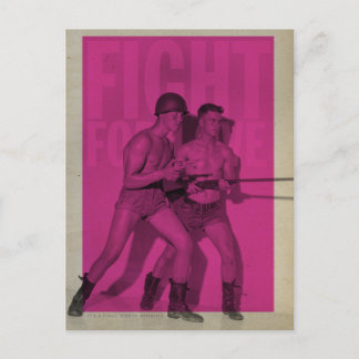 Postal Vintage Fight For Love Pricard