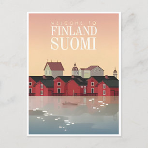 Postal Vintage Finlandia suomi invierno nordic europa