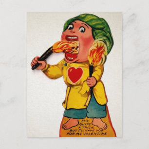 Postal Vintage Fire Eater Valentine