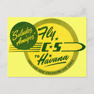 Postal Vintage Flight en La Habana