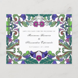 Postal Vintage floral Art Nouveau Save the Date