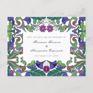 Postal Vintage floral Art Nouveau Save the Date