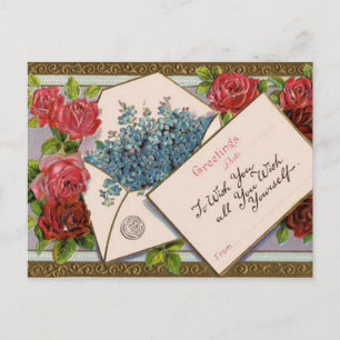 Postal Vintage Floral Greeting