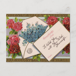 Postal Vintage Floral Greeting