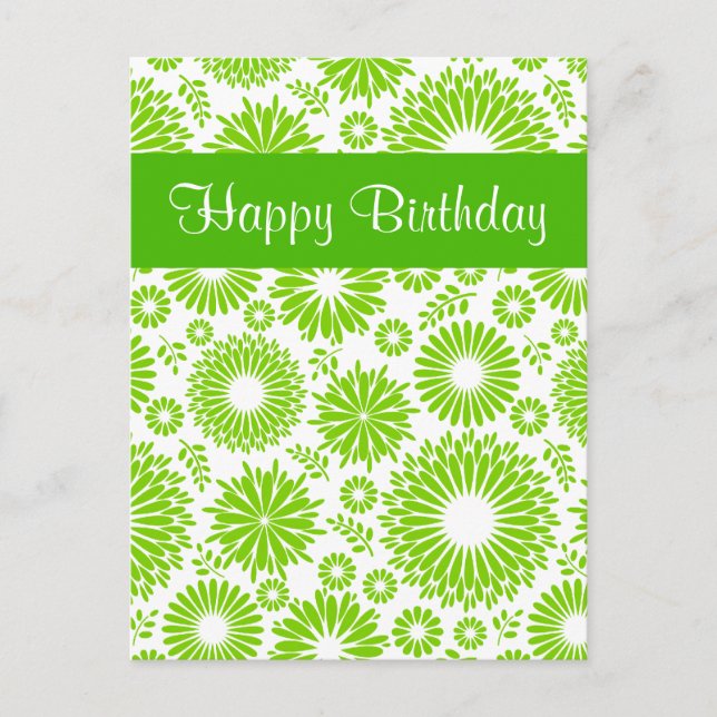 Postal Vintage floral Happy Birday Postcard (Anverso)