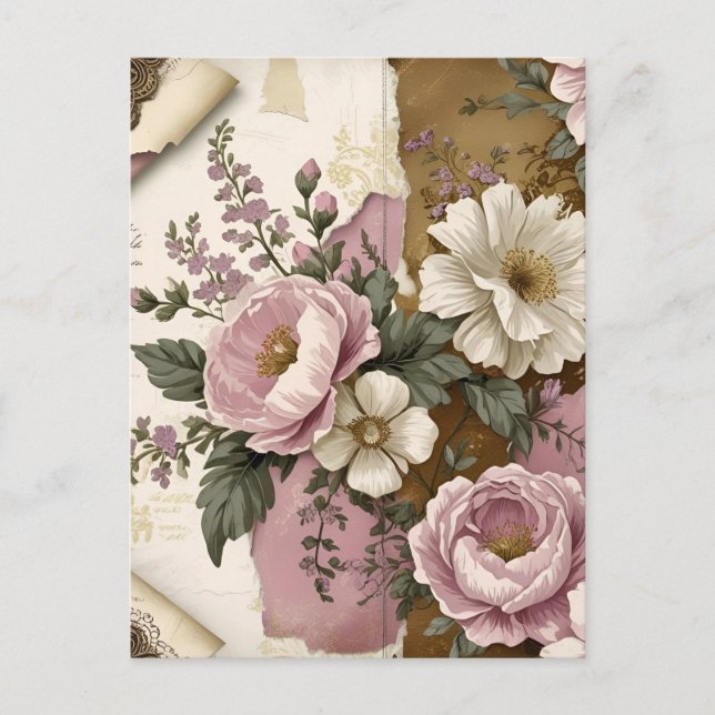 Postal Vintage Floral - Postcard (Anverso)
