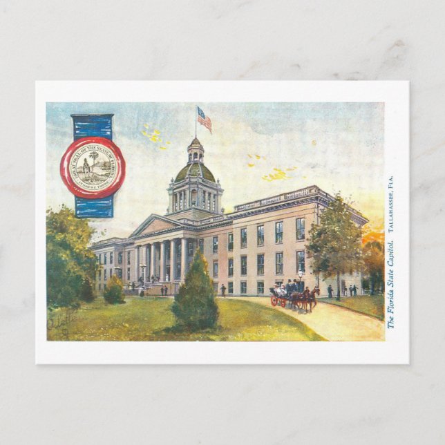 Postal Vintage Florida Capitol con Sello (Anverso)
