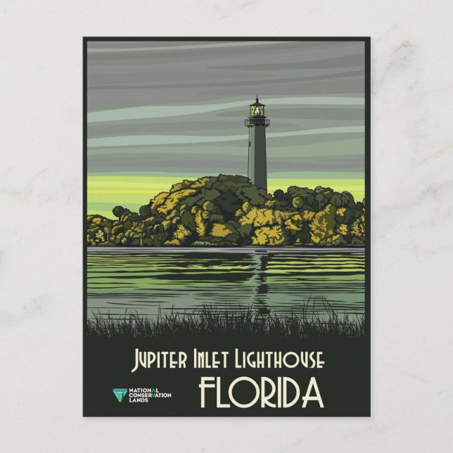 Postal Vintage Florida Jupiter Inlet Lighthouse (Anverso)