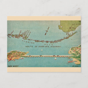 Postal Vintage Florida Keys - Miami