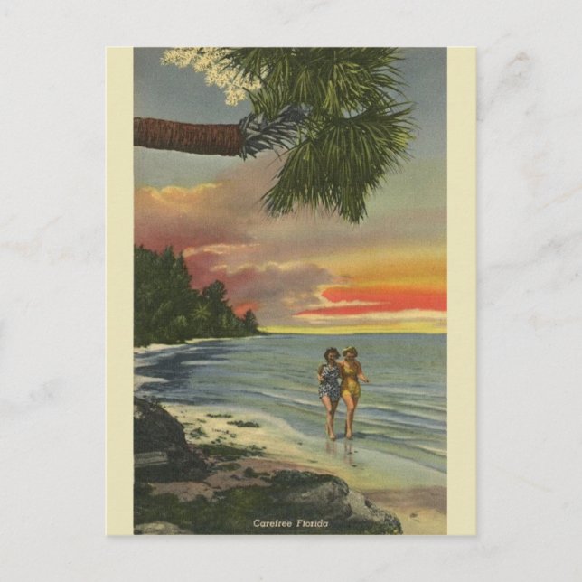 Postal Vintage Florida Sunset Post Card (Anverso)