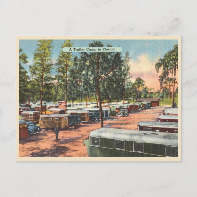 Postal Vintage Florida Trailer Camp RV (Anverso)
