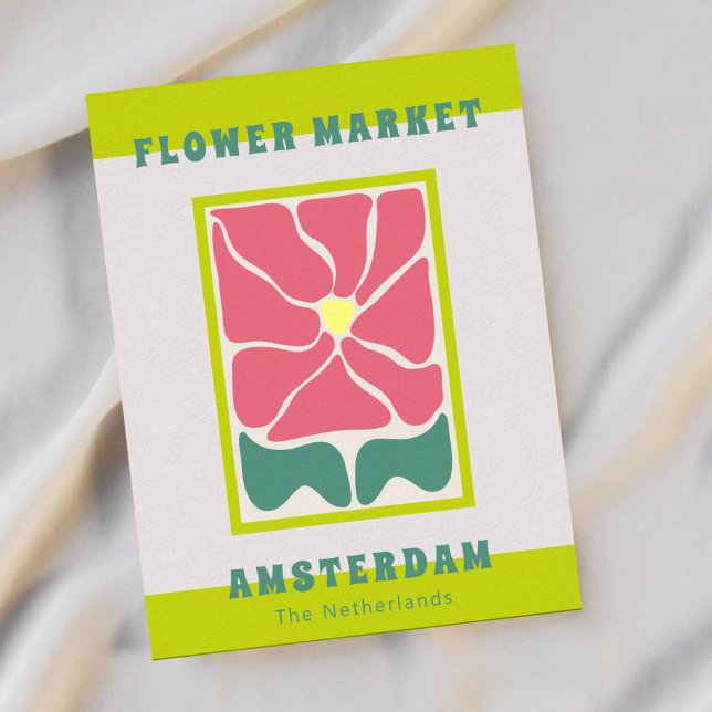 Postal Vintage Flower Market Amsterdam Postcard (Subido por el creador)