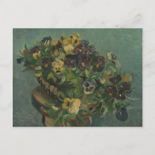 Postal Vintage Flowers Van Gogh Basket of Pansies