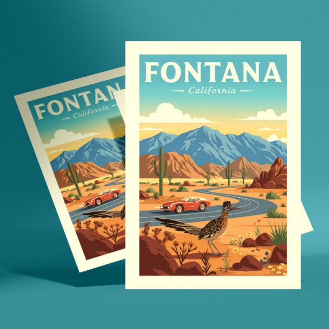 Postal Vintage Fontana California (Subido por el creador)