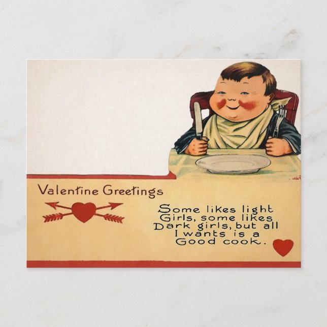Postal Vintage Food Valentine (Anverso)